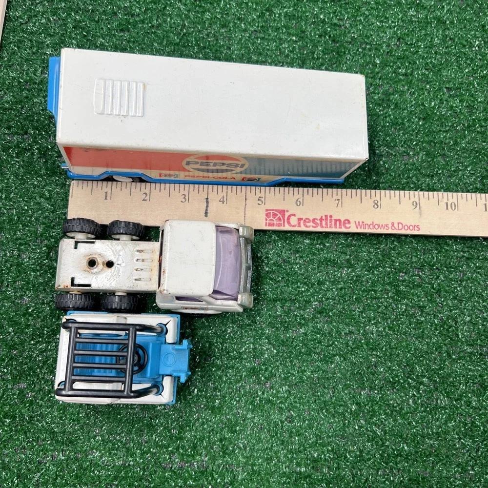 Pepsi Cola Buddy L Metal & Plastic Semi Truck & Fork Lift Missing Lifts Vintage‎